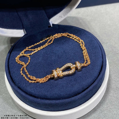 [Garvey ]FORCE SMALL HORSESHOE  DIAMOND CHAIN ROPE BRACELET