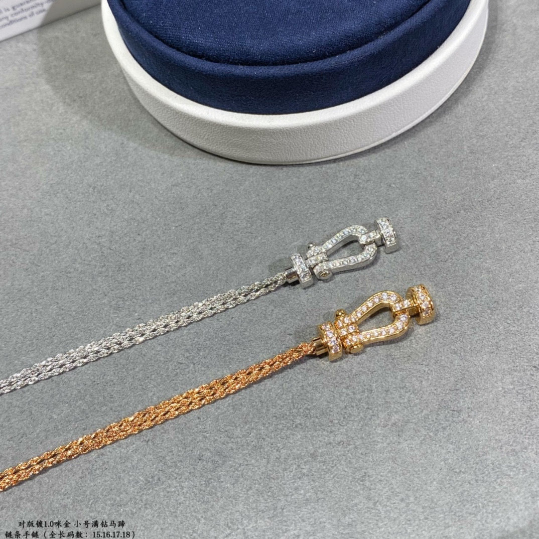 [Garvey ]FORCE SMALL HORSESHOE  DIAMOND CHAIN ROPE BRACELET