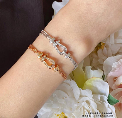 [Garvey ]FORCE SMALL HORSESHOE  DIAMOND CHAIN ROPE BRACELET