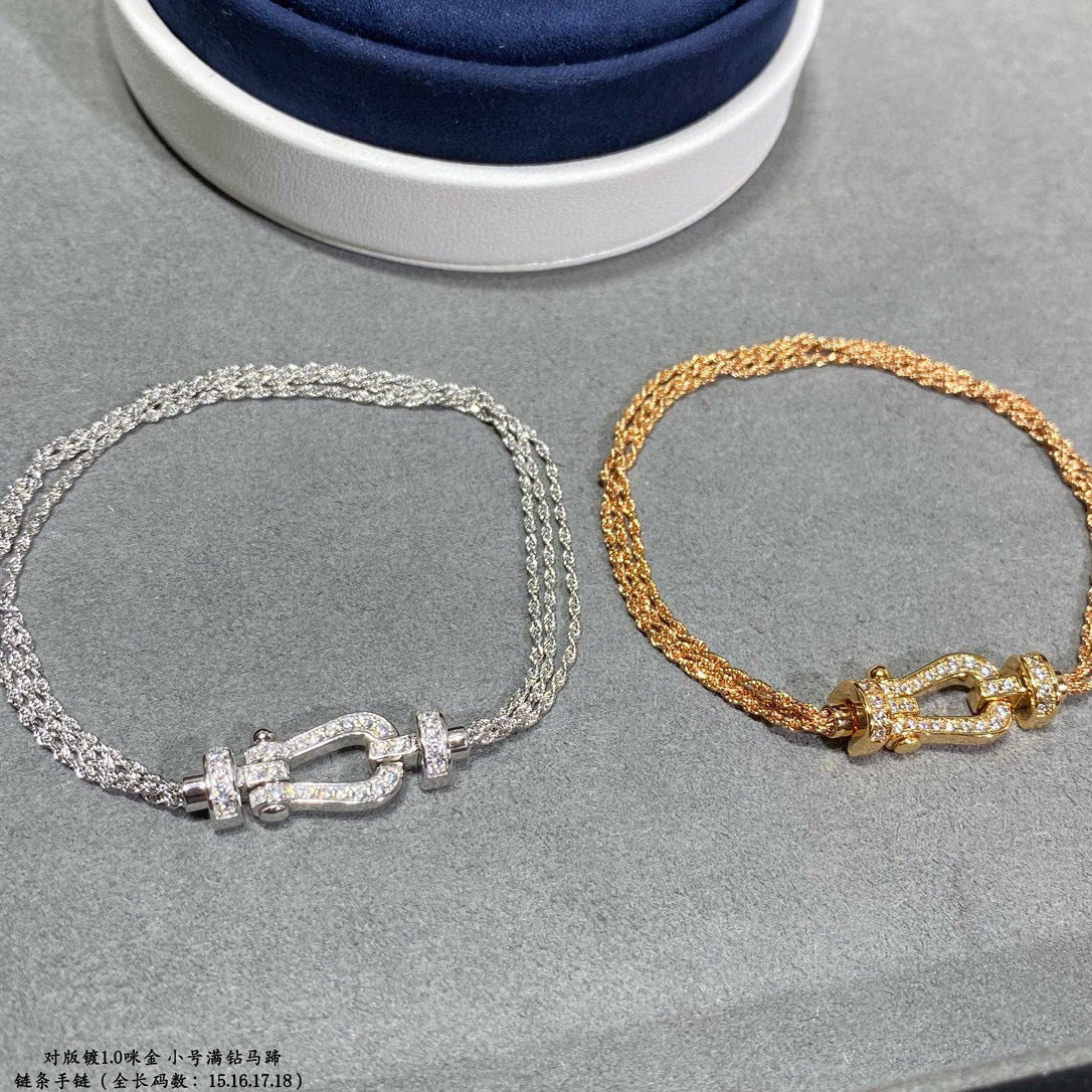 [Garvey ]FORCE SMALL HORSESHOE  DIAMOND CHAIN ROPE BRACELET
