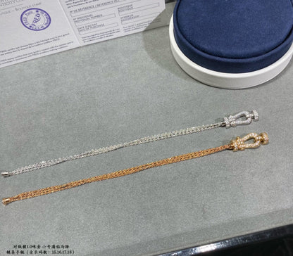 [Garvey ]FORCE SMALL HORSESHOE  DIAMOND CHAIN ROPE BRACELET
