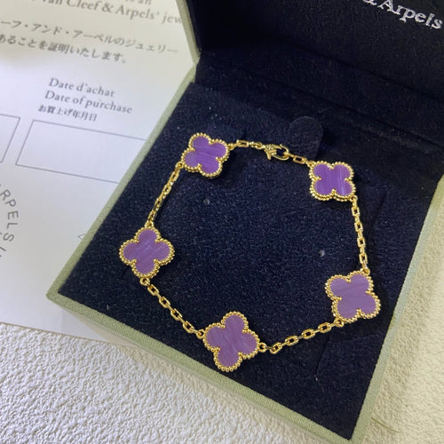 [Garvey ]CLOVER  5 MOTIFS  PURPLE VIOLET BRACELET