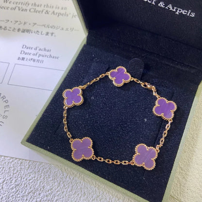 [Garvey ] CLOVER 5 MOTIF VIOLET BRACELET COLLECTION