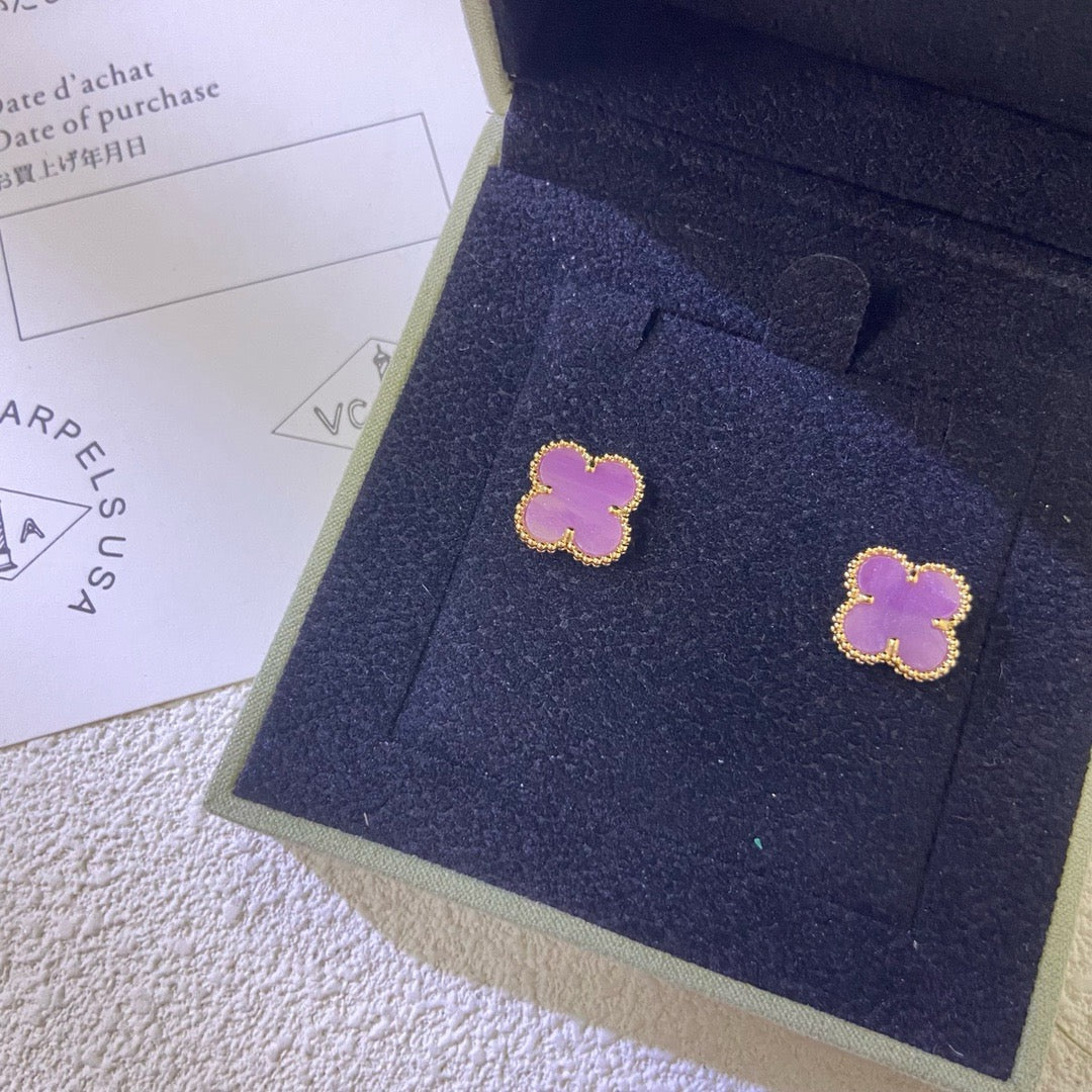 [Garvey ]CLOVER MINI 9.5MM  PURPLE VIOLET EARRINGS