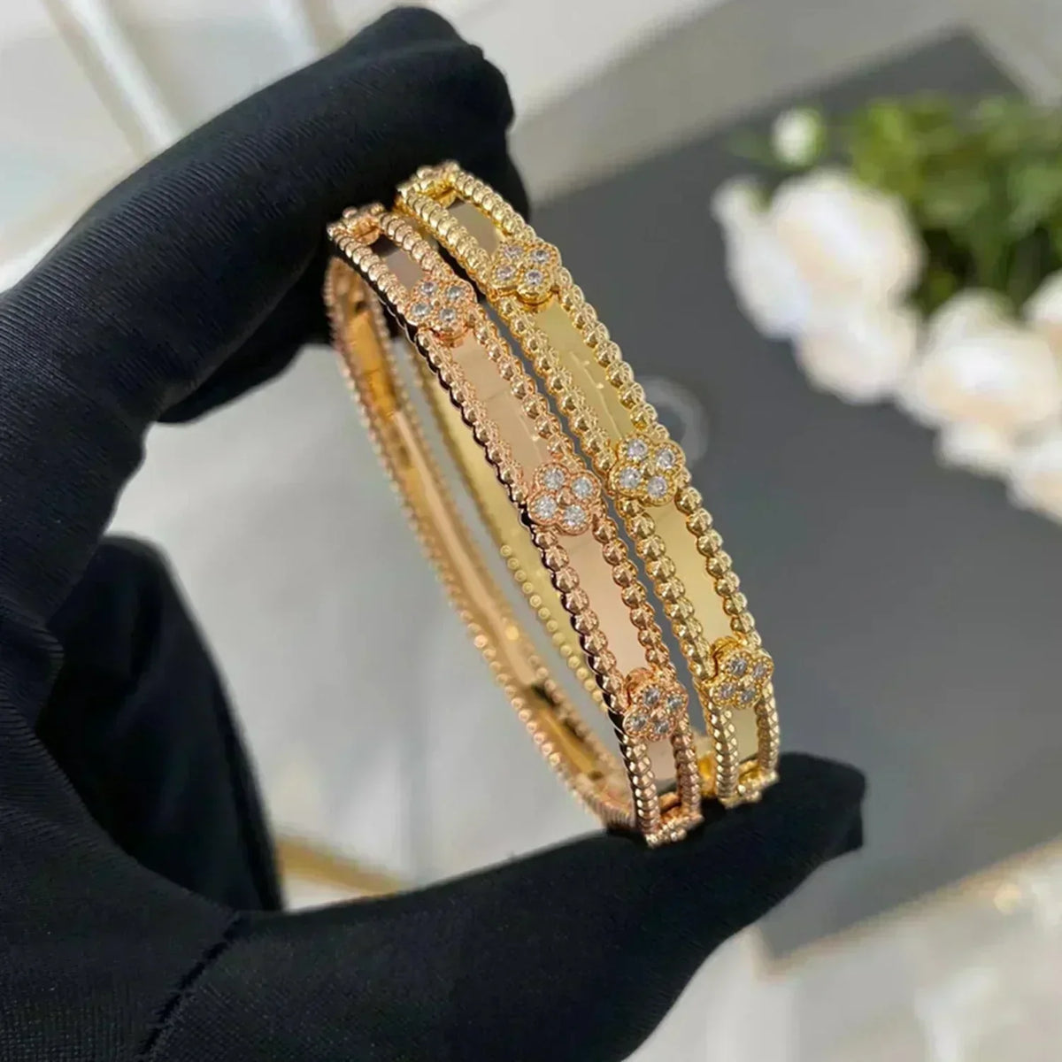 [Garvey ]CLOVER BRACELET 4MM DIAMONDS