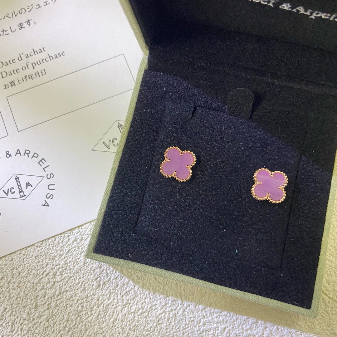 [Garvey ]CLOVER MINI 9.5MM  PURPLE VIOLET EARRINGS