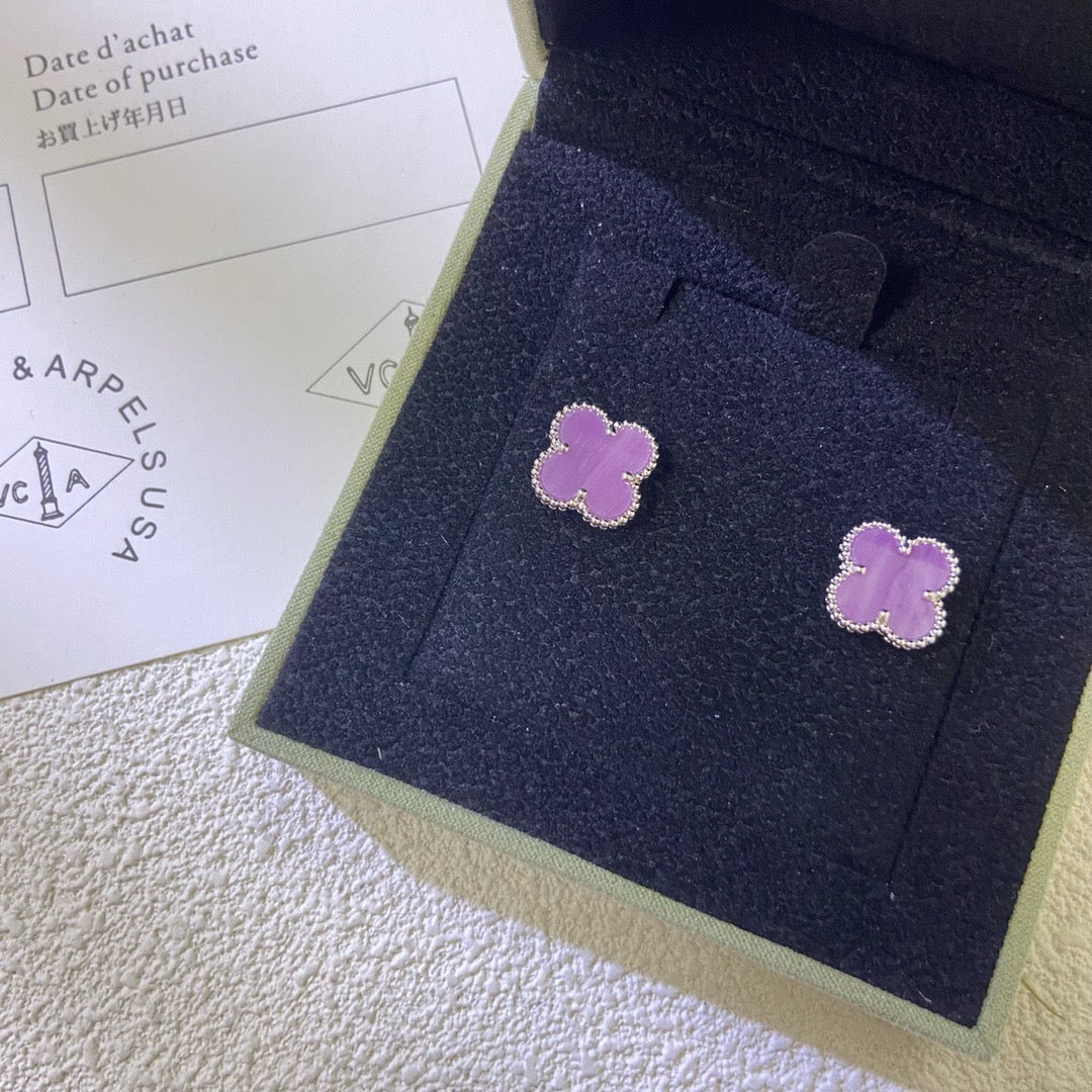 [Garvey ]CLOVER MINI 9.5MM  PURPLE VIOLET EARRINGS