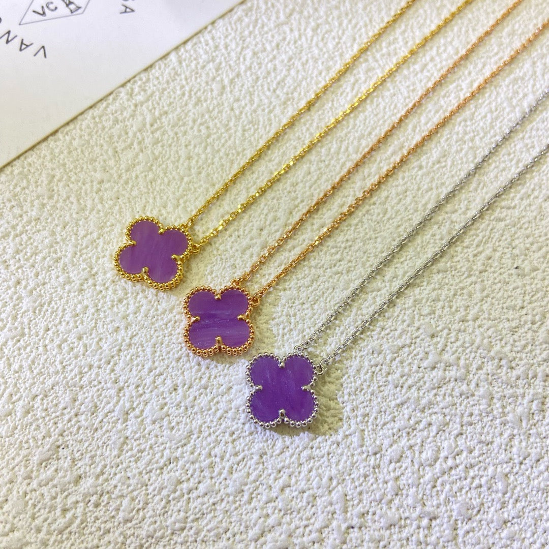 [Garvey ]CLOVER 15MM  PURPLE VIOLET NECKLACE