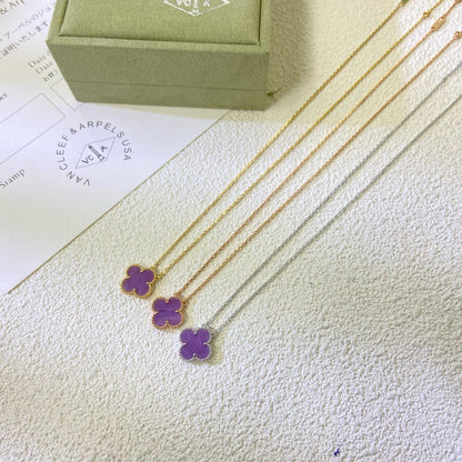 [Garvey ]CLOVER 15MM  PURPLE VIOLET NECKLACE