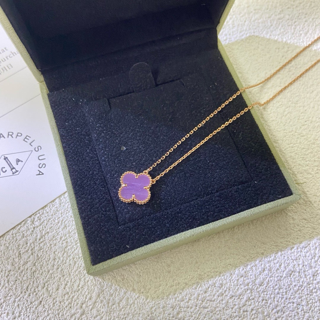 [Garvey ]CLOVER 15MM  PURPLE VIOLET NECKLACE