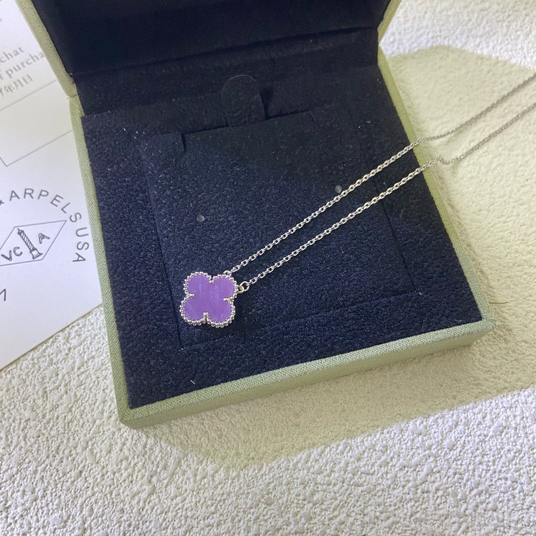 [Garvey ]CLOVER 15MM  PURPLE VIOLET NECKLACE
