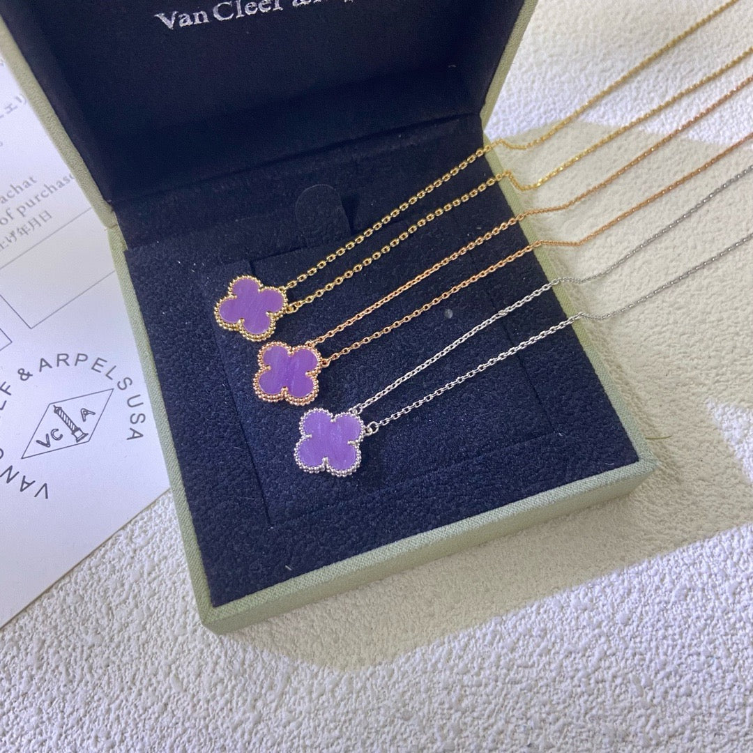 [Garvey ]CLOVER 15MM  PURPLE VIOLET NECKLACE