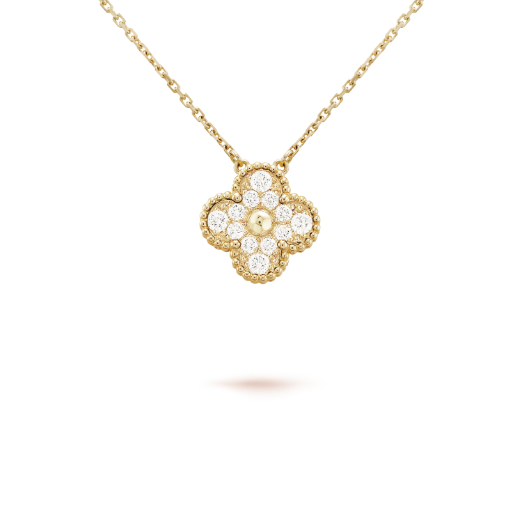 [Garvey ]CLOVER 15MM DIAMOND SINGLE FLOWER NECKLACE