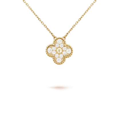 [Garvey ]CLOVER 15MM DIAMOND SINGLE FLOWER NECKLACE