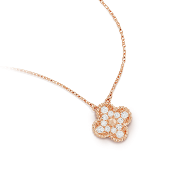 [Garvey ]CLOVER 15MM DIAMOND SINGLE FLOWER NECKLACE