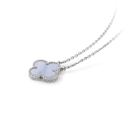 [Garvey ]CLOVER 15MM BLUE CHALCEDONY NECKLACE SILVER