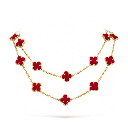 [Garvey ]CLOVER 20 MOTIFS CARNELIAN NECKLACE