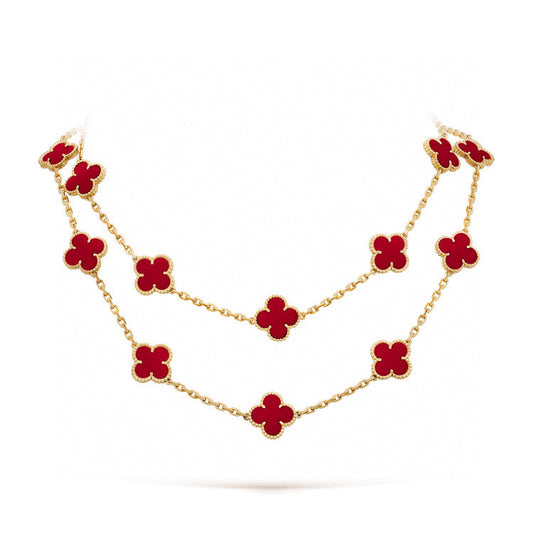 [Garvey ]CLOVER 20 MOTIFS CARNELIAN NECKLACE