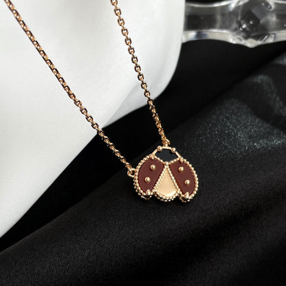 [Garvey ]LUCKY  CARNELIANS LADYBUG NECKLACE