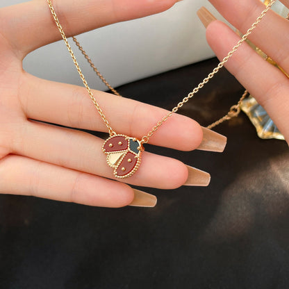 [Garvey ]LUCKY  CARNELIANS LADYBUG NECKLACE