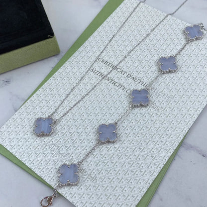 [Garvey ] CLOVER 5 MOTIF PURPLE CHALCEDONY BRACELET COLLECTION