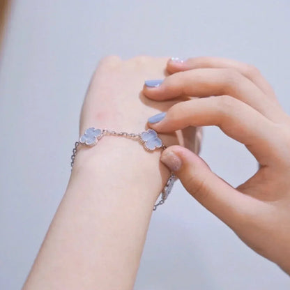 [Garvey ] CLOVER 5 MOTIF PURPLE CHALCEDONY BRACELET COLLECTION