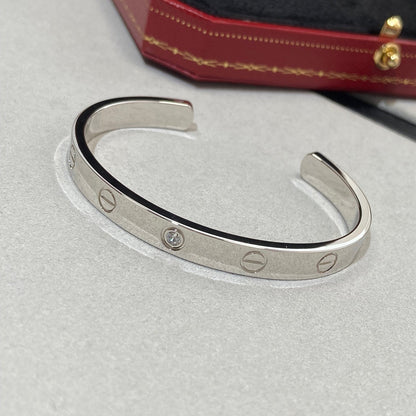 [Garvey ]LOVE BRACELET 6.1MM 1 DIAMOND OPEN CUFF