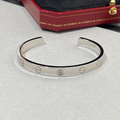 [Garvey ]LOVE BRACELET 6.1MM 1 DIAMOND OPEN CUFF