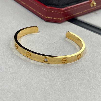[Garvey ]LOVE BRACELET 6.1MM 1 DIAMOND OPEN CUFF