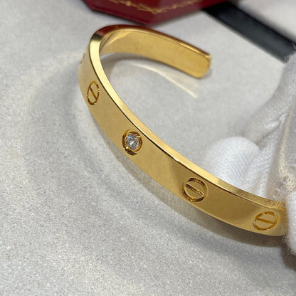 [Garvey ]LOVE BRACELET 6.1MM 1 DIAMOND OPEN CUFF
