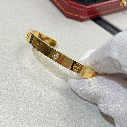 [Garvey ]LOVE BRACELET 6.1MM 1 DIAMOND OPEN CUFF