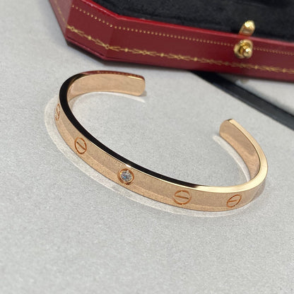 [Garvey ]LOVE BRACELET 6.1MM 1 DIAMOND OPEN CUFF