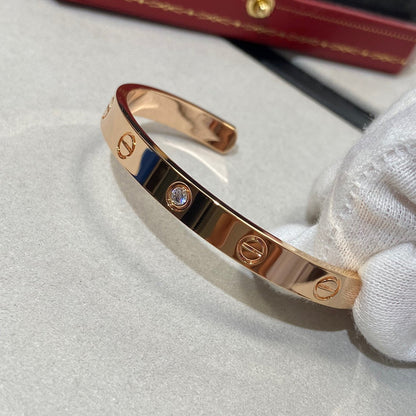 [Garvey ]LOVE BRACELET 6.1MM 1 DIAMOND OPEN CUFF
