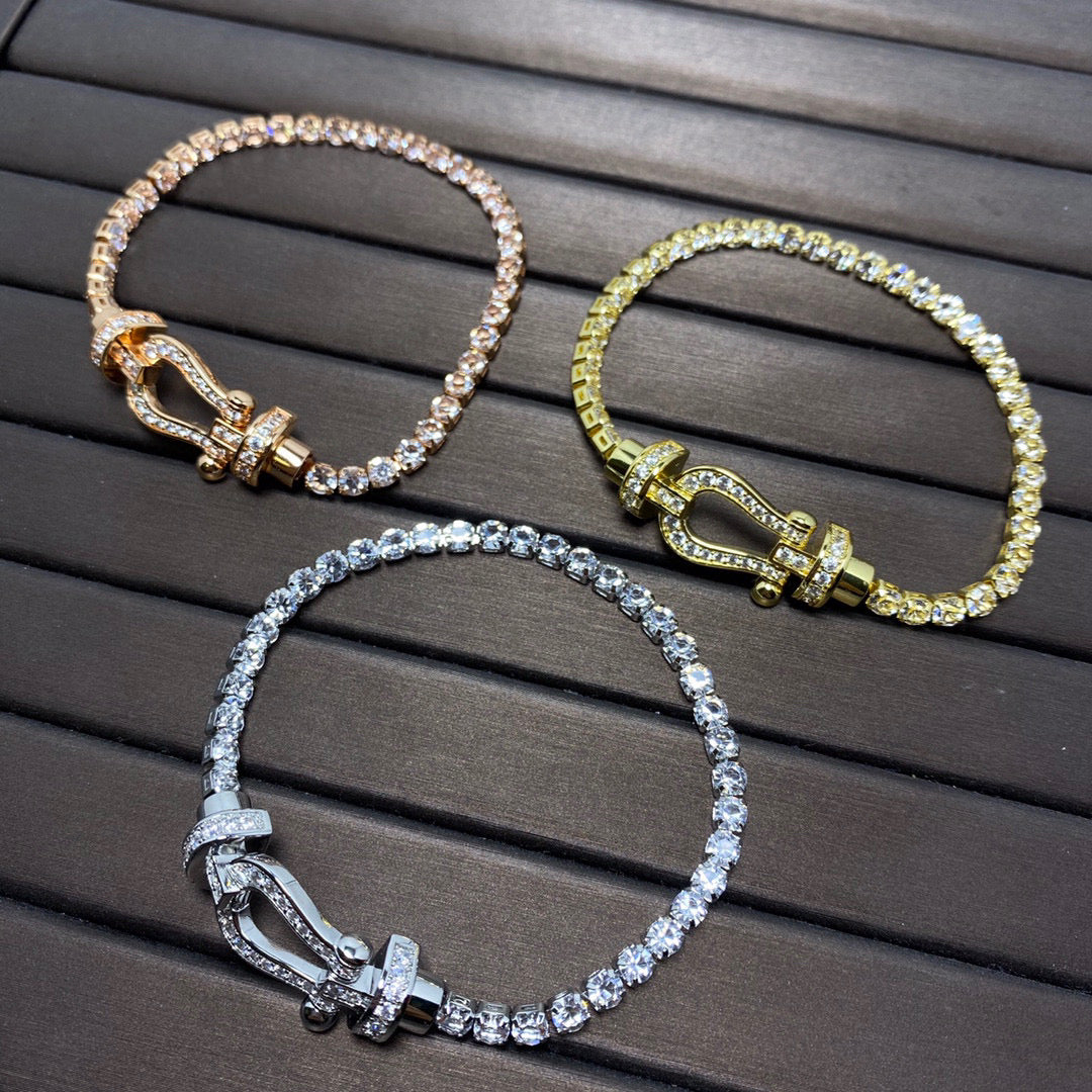 [Garvey ]FORCE  LARGE HORSESHOE FULL DIAMOND TENNIS BRACELET
