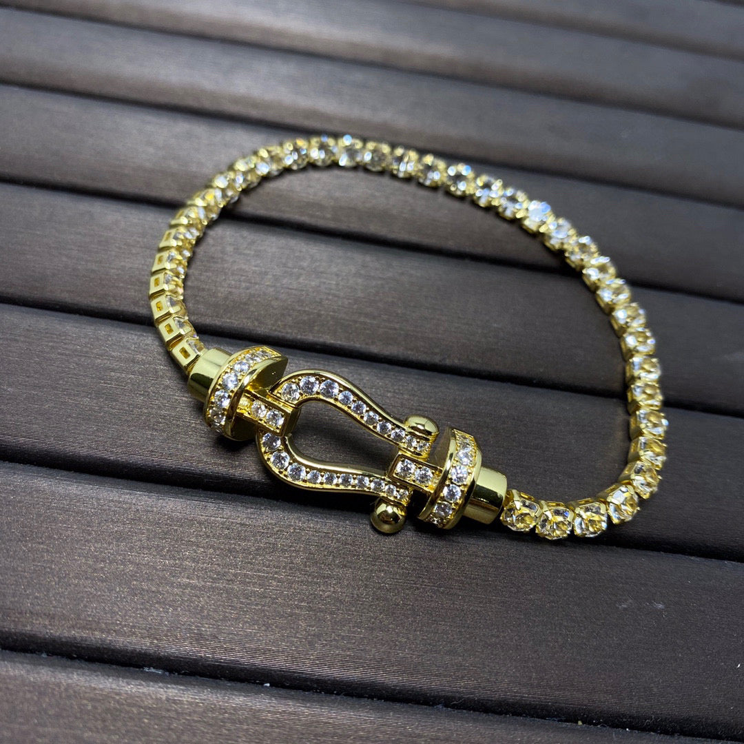 [Garvey ]FORCE  LARGE HORSESHOE FULL DIAMOND TENNIS BRACELET