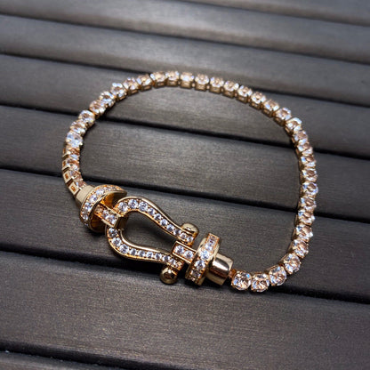 [Garvey ]FORCE  LARGE HORSESHOE FULL DIAMOND TENNIS BRACELET