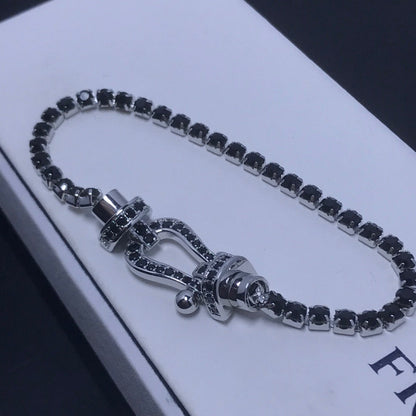 [Garvey ]FORCE  LARGE HORSESHOE FULL DIAMOND TENNIS BRACELET