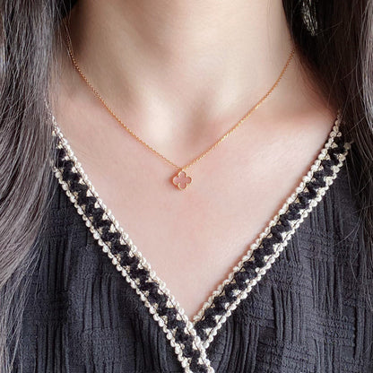 [Garvey ]CLOVER 9.5MM PINK MOTHER OF PEARL SINGLE FLOWER NECKLACE
