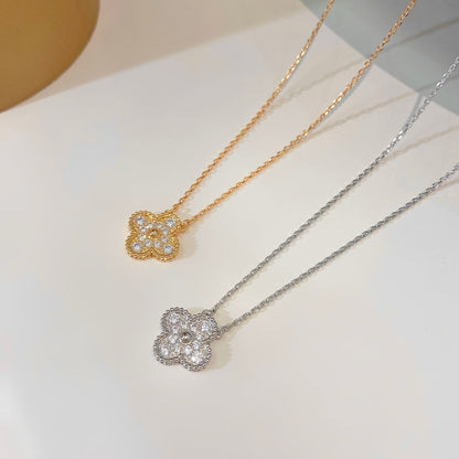 [Garvey ]CLOVER 15MM DIAMOND SINGLE FLOWER NECKLACE