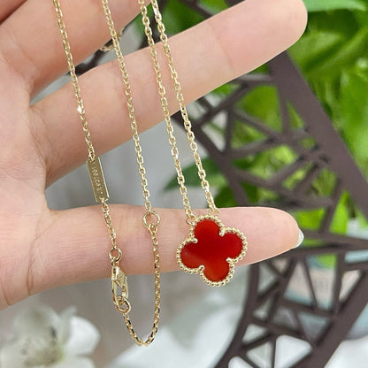 [Garvey ]CLOVER 15MM CARNELIAN SINGLE FLOWER NECKLACE