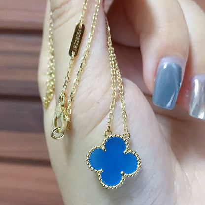 [Garvey ]CLOVER 15MM BLUE AGATE NECKLACE