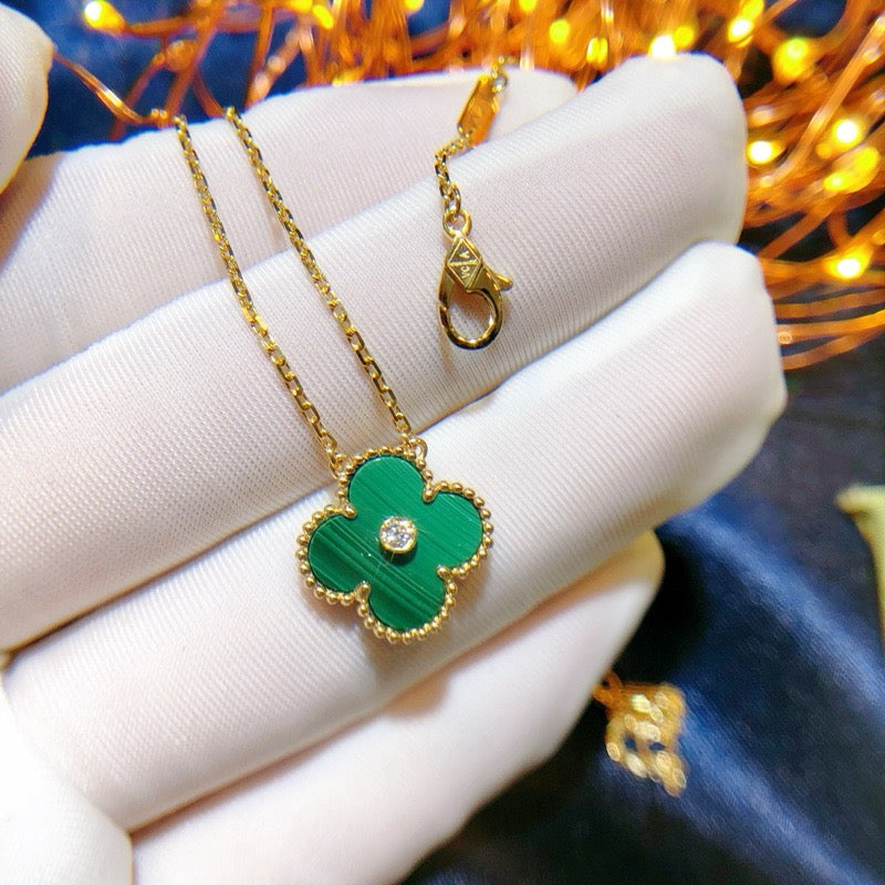 [Garvey ]CLOVER 15MM DIAMOND TURQUOISE NECKLACE