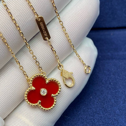 [Garvey ]CLOVER 15MM DIAMOND CARNELIAN NECKLACE