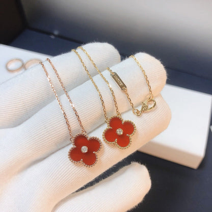 [Garvey ]CLOVER 15MM DIAMOND CARNELIAN NECKLACE