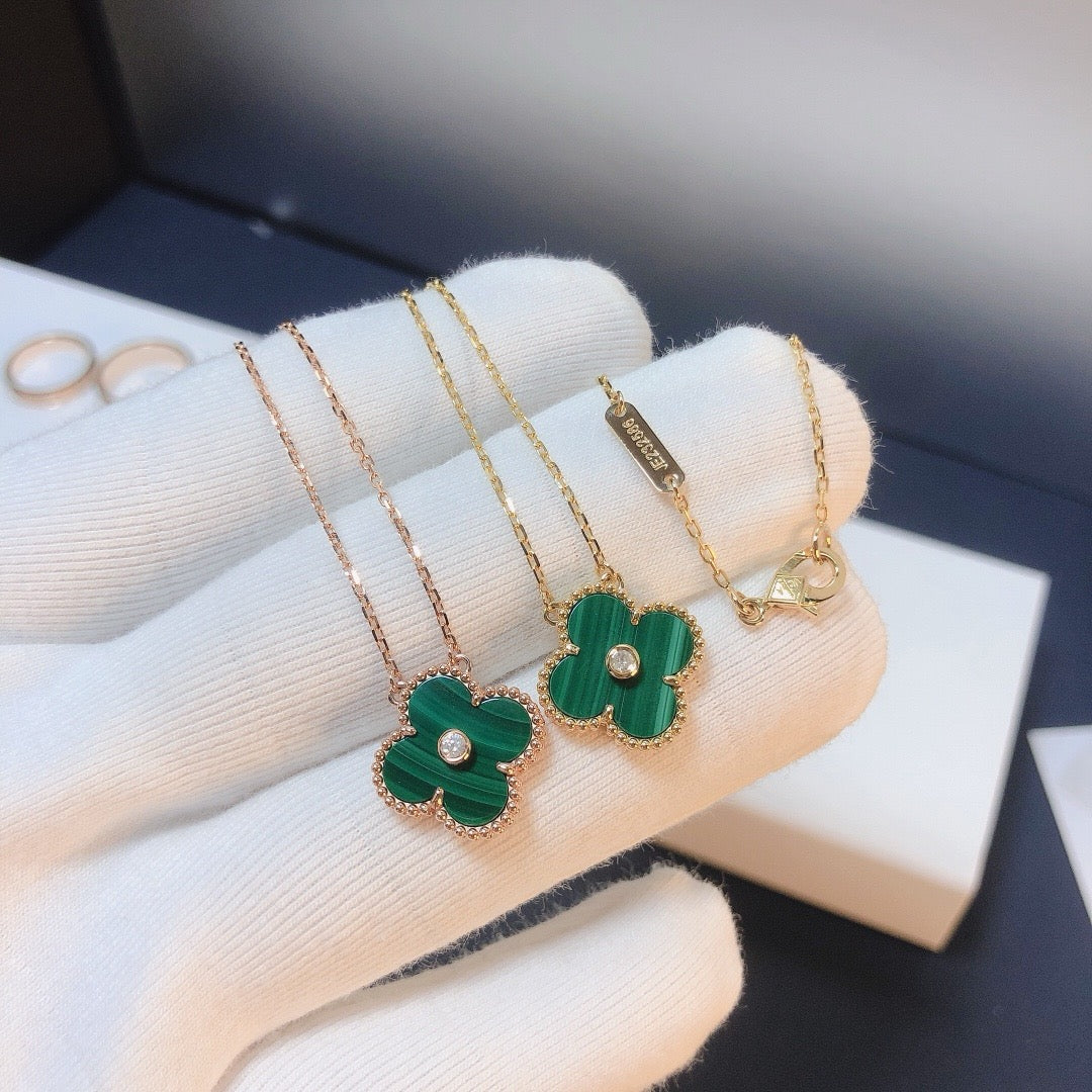 [Garvey ]CLOVER 15MM DIAMOND TURQUOISE NECKLACE
