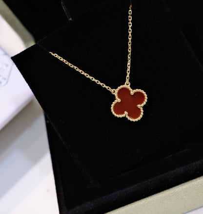 [Garvey ]CLOVER 15MM CARNELIAN SINGLE FLOWER NECKLACE