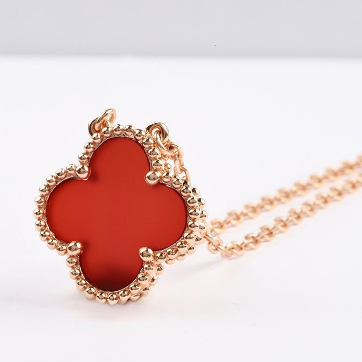 [Garvey ]CLOVER 15MM CARNELIAN SINGLE FLOWER NECKLACE
