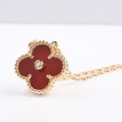 [Garvey ]CLOVER 15MM DIAMOND CARNELIAN NECKLACE