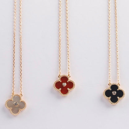 [Garvey ]CLOVER 15MM DIAMOND CARNELIAN NECKLACE