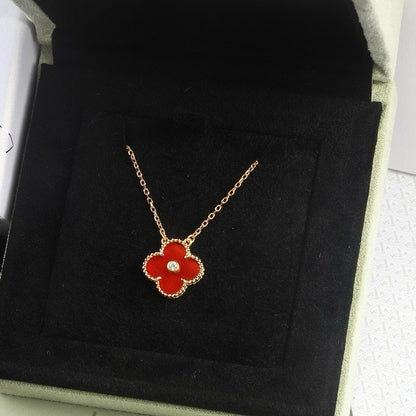 [Garvey ]CLOVER 15MM DIAMOND CARNELIAN NECKLACE